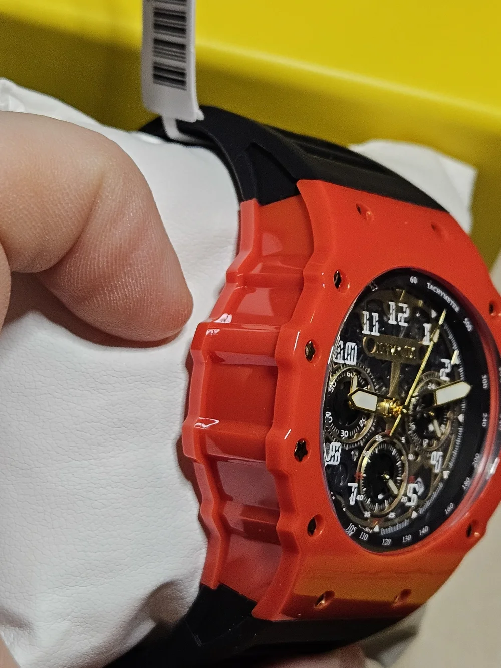 Invicta Racing Vaulthan Men's Red Chronograph Skeleton Dial Watch